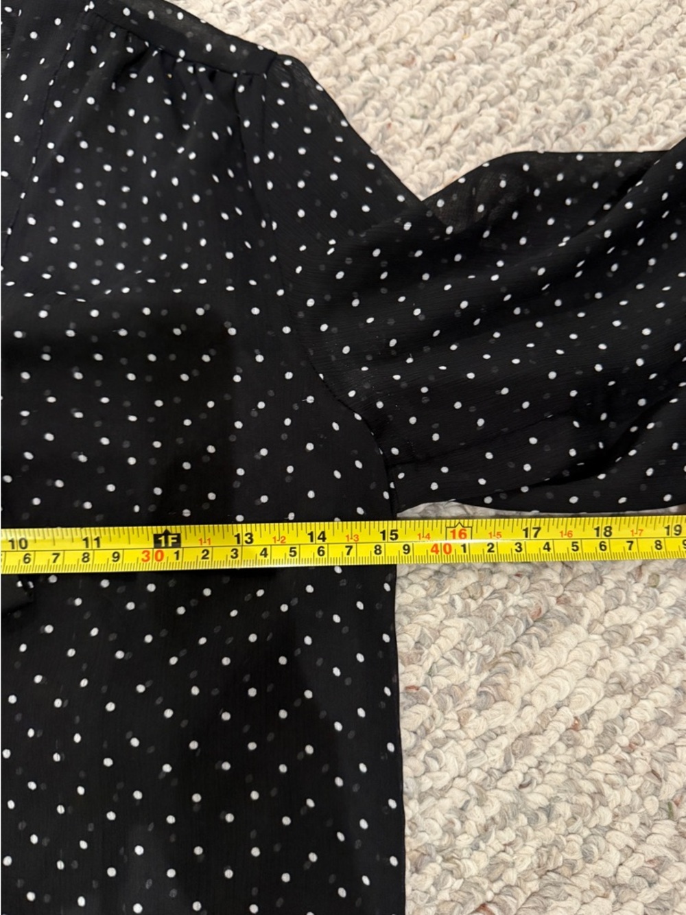 The Limited XS Sheer Polka Dot Blouse Tie Neck Chic Office Top - Picture 14 of 14